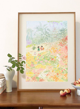 可爱小清新采购春天温馨树木花卉家居装饰画卧室客厅软装搭配挂画