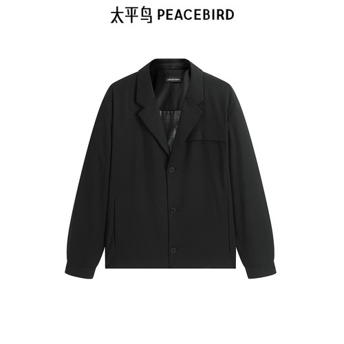 太平鸟男装 2025年春季新款黑色西服男潮B1BAF1404