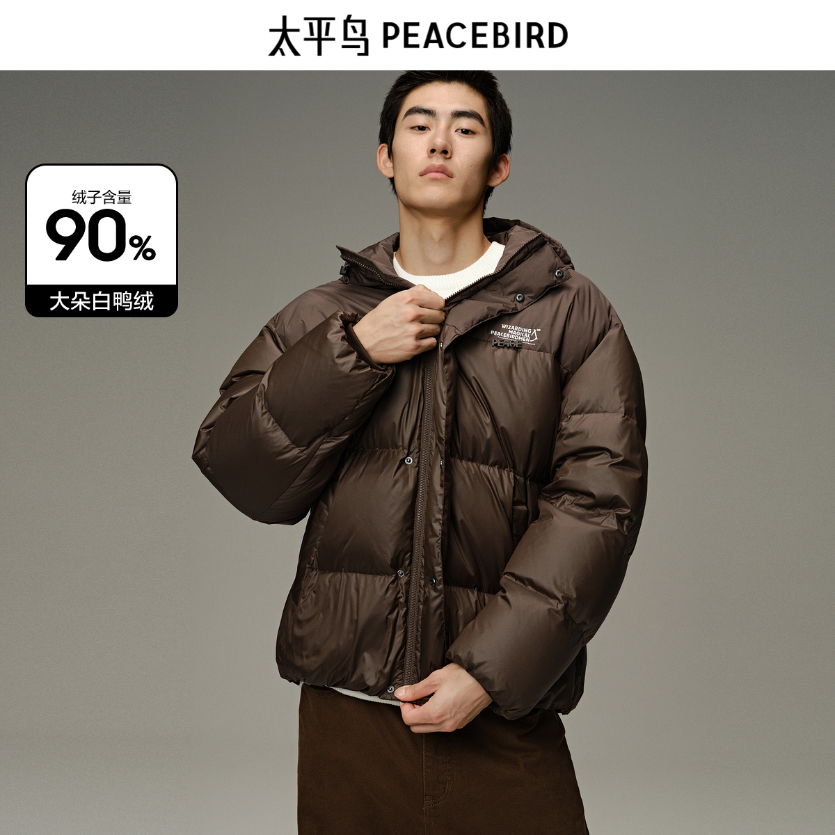 太平鸟男装 冬季羽绒服男士外套B1ACD4378