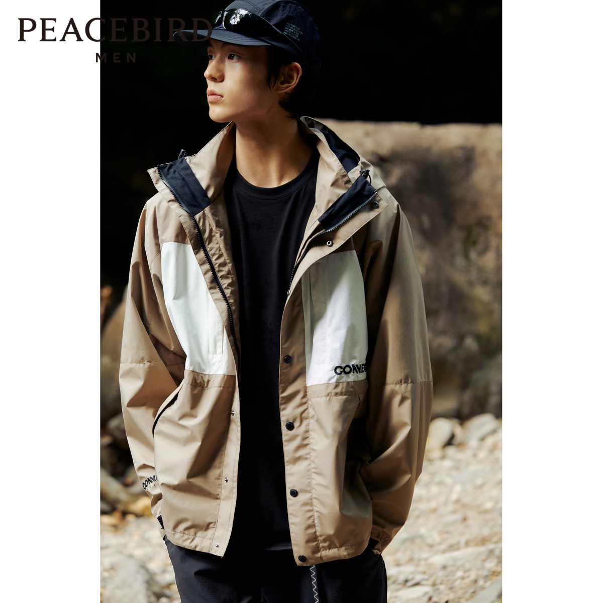 可拆卸户外工装太平鸟宽松