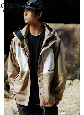 【可拆卸】太平鸟男装奥莱户外工装夹克秋三合一宽松茄克潮外套#