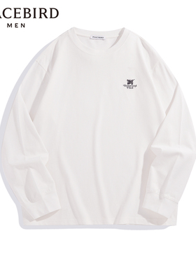 【断码钜惠】太平鸟男装 春季白色长袖T恤男B1CPE1235