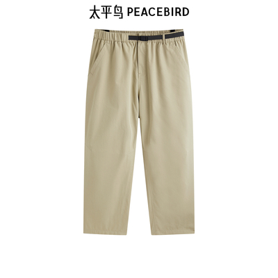 太平鸟男装户外机能休闲裤卡其色裤子B2GBE2234