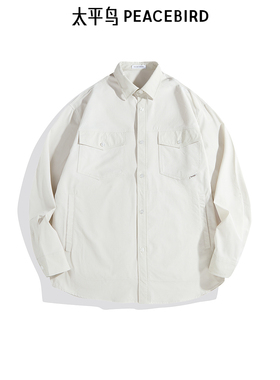【商场同款】太平鸟男装 工装衬衫2024年秋宽松衬衣B2CHE3266