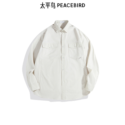 太平鸟男装 工装衬衫秋宽松衬衣B2CHE3266