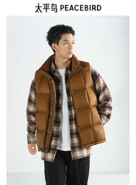 【商场同款】太平鸟男装 冬季男士休闲羽绒马甲潮 B2AGE4289