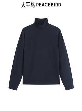 【高端通勤系列】太平鸟男装高领纯色毛衣春针织衫B1EBF112C
