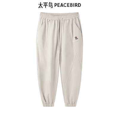 【断码钜惠】商场同款太平鸟男装宽松刺绣束脚休闲裤B3GBD2213