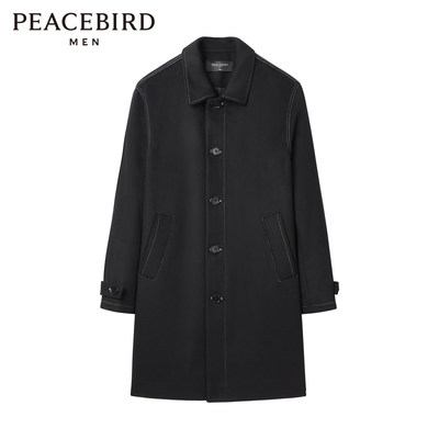 长款毛呢大衣PEACEBIRD春秋