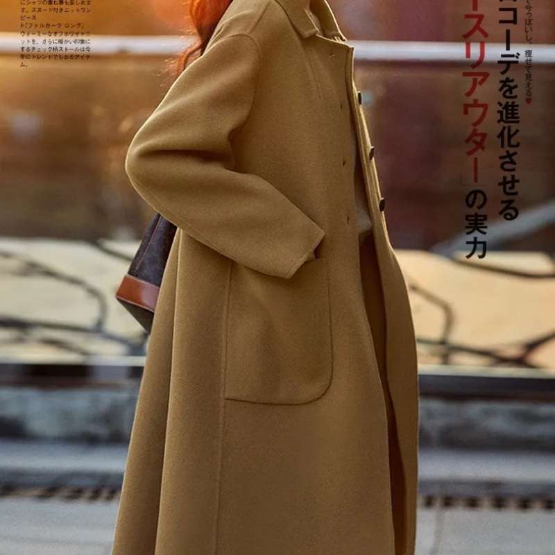 大码女装羊毛大衣女中长款2026秋冬新款宽松高端双面绒毛呢外套