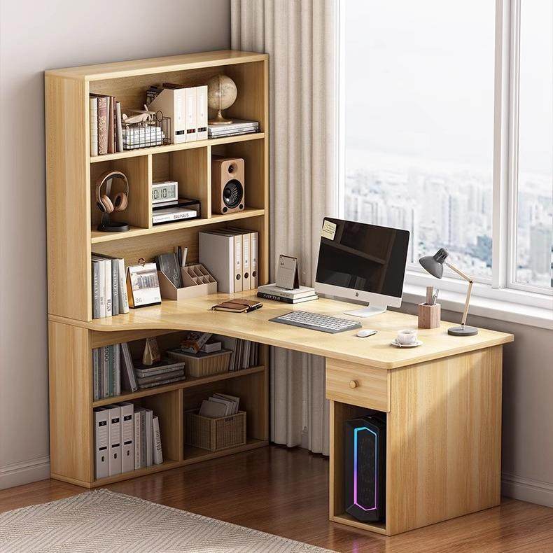 转角书桌书架一体桌电脑台式桌简约家用卧室初中学生学习桌写字桌,住宅家具,书桌,淘宝优惠券,粉丝福利购,淘宝优惠卷