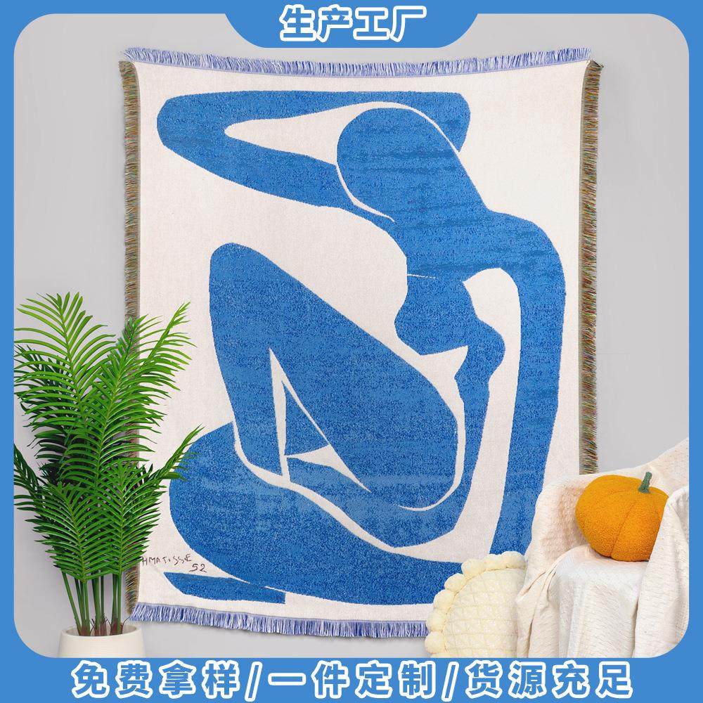 户外露营毯 防潮提花野餐垫ins风万能套沙发巾线毯