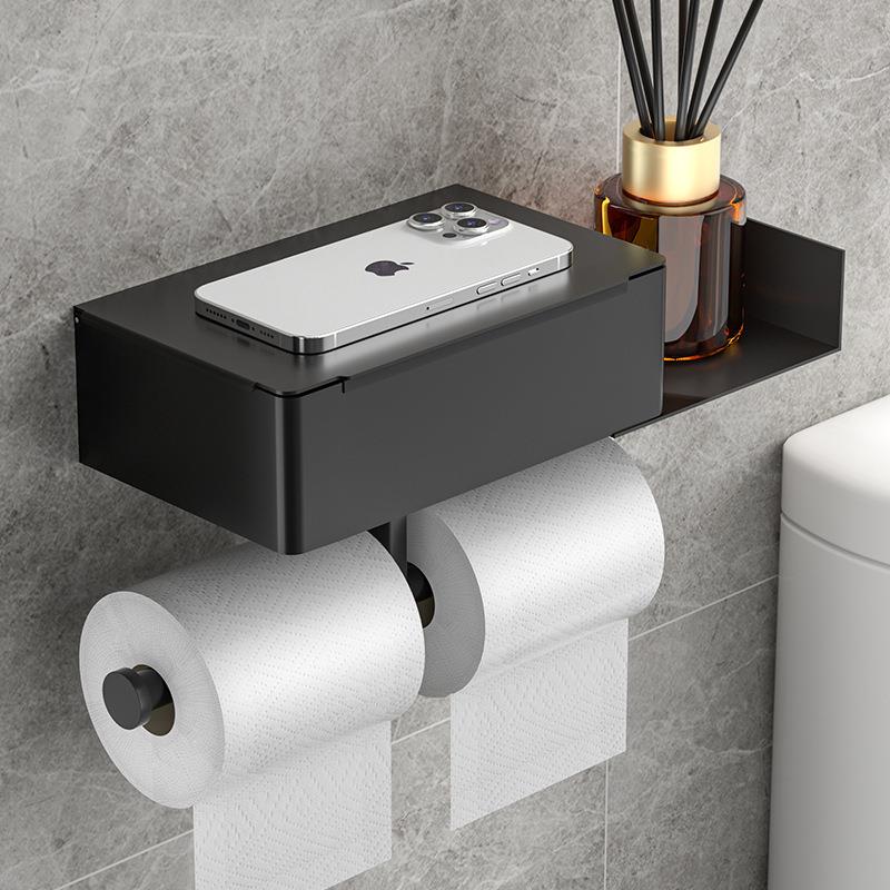 热卖免打孔厕纸卷纸架新款浴室厕所不锈钢纸巾盒纸巾架卫生间收纳