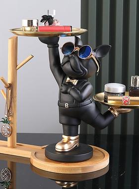 入户玄关放钥匙收纳盒摆件狗门口鞋柜置物托盘客厅茶几遥控器整理