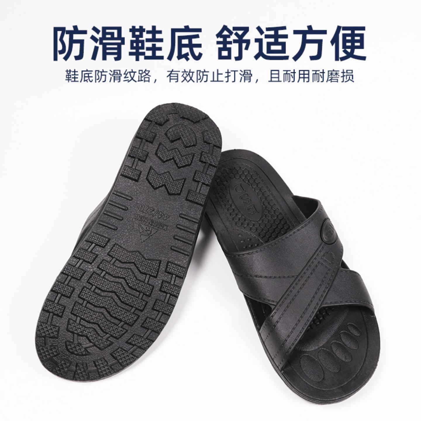 防静电无尘室PVC黑色凉鞋工作鞋