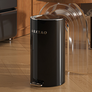 厨房脚踏垃圾桶家用碳钢2025新款 大容量客厅卫生间翻盖高颜值纸篓