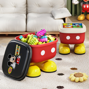 迪士尼收纳凳儿童毛绒玩具娃娃玩偶收纳桶神器储物凳可坐换鞋 凳子