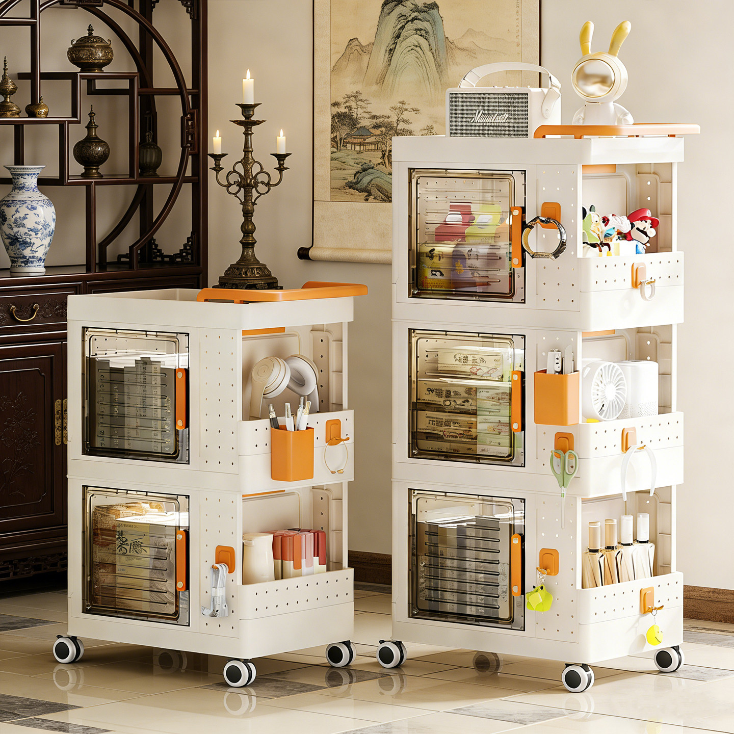 收纳柜免安装家用客厅可折叠书箱洞洞板置物架玩具零食飘窗储物柜,收纳整理,收纳柜,淘宝优惠券,粉丝福利购,淘宝优惠卷