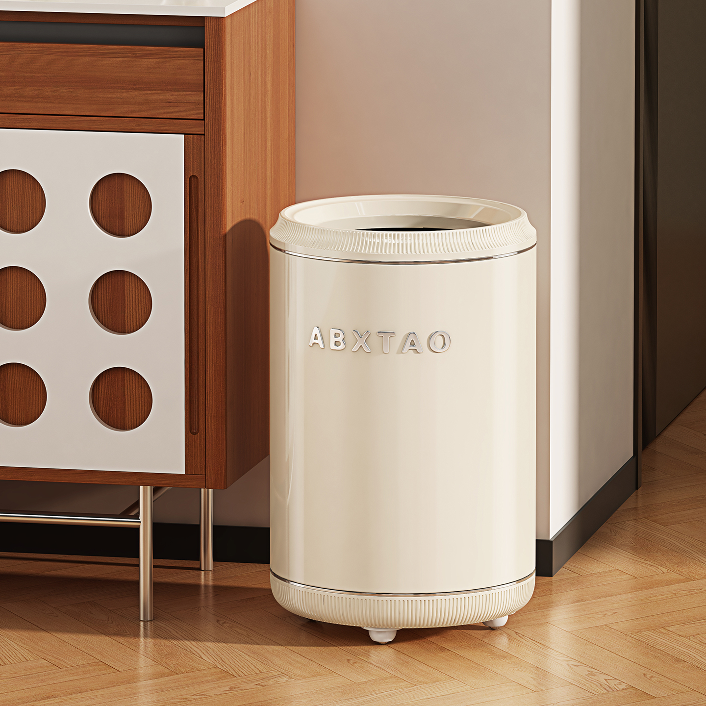 垃圾桶客厅家用碳钢2025新款高档厨房卧室卫生间高颜值大容量纸篓