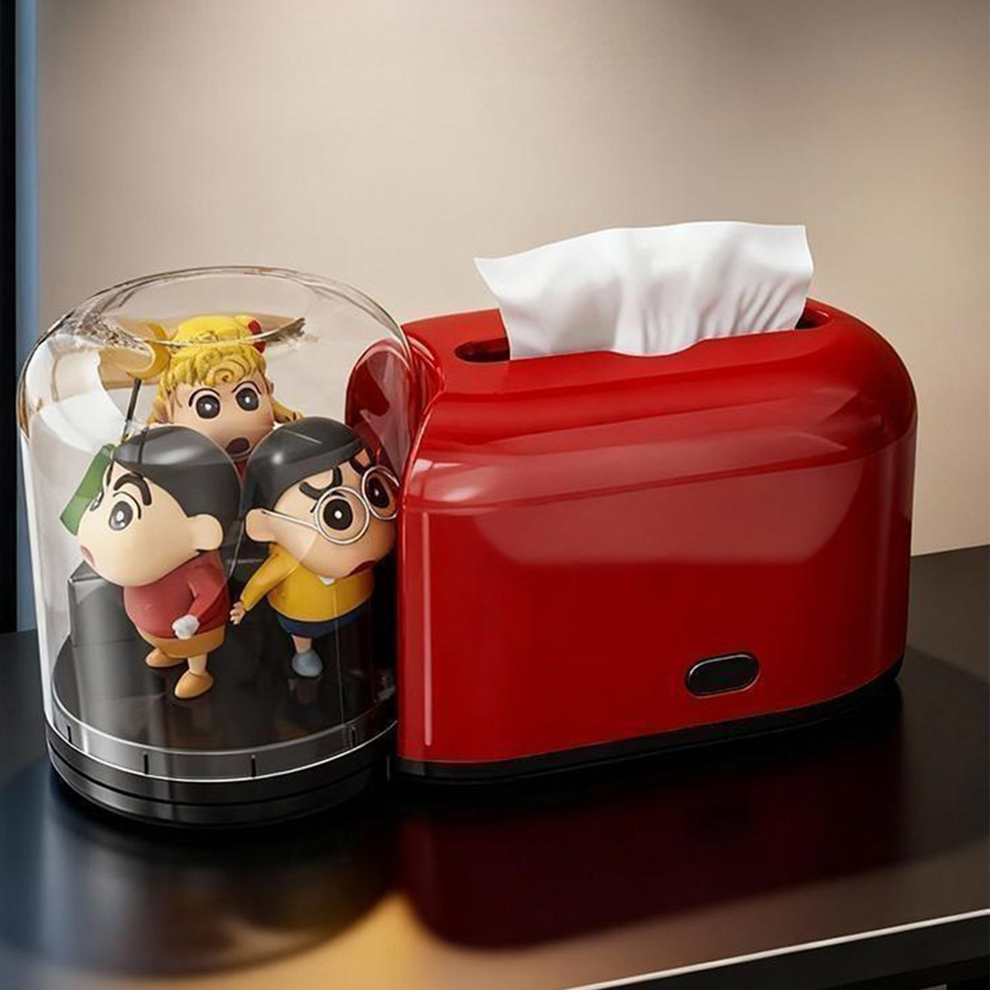 手办纸巾盒创意桌面客厅茶几抽纸盒高级感泡泡玛特盲盒收纳展示架