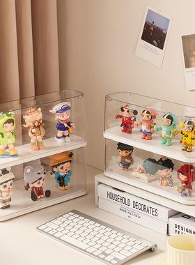 zoraa盲盒收纳展示架dora泡泡玛摆件特手办透明亚克力防尘收纳盒