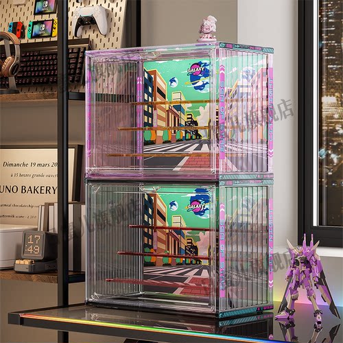 盲盒展示架收纳彩色手办泡泡玛特