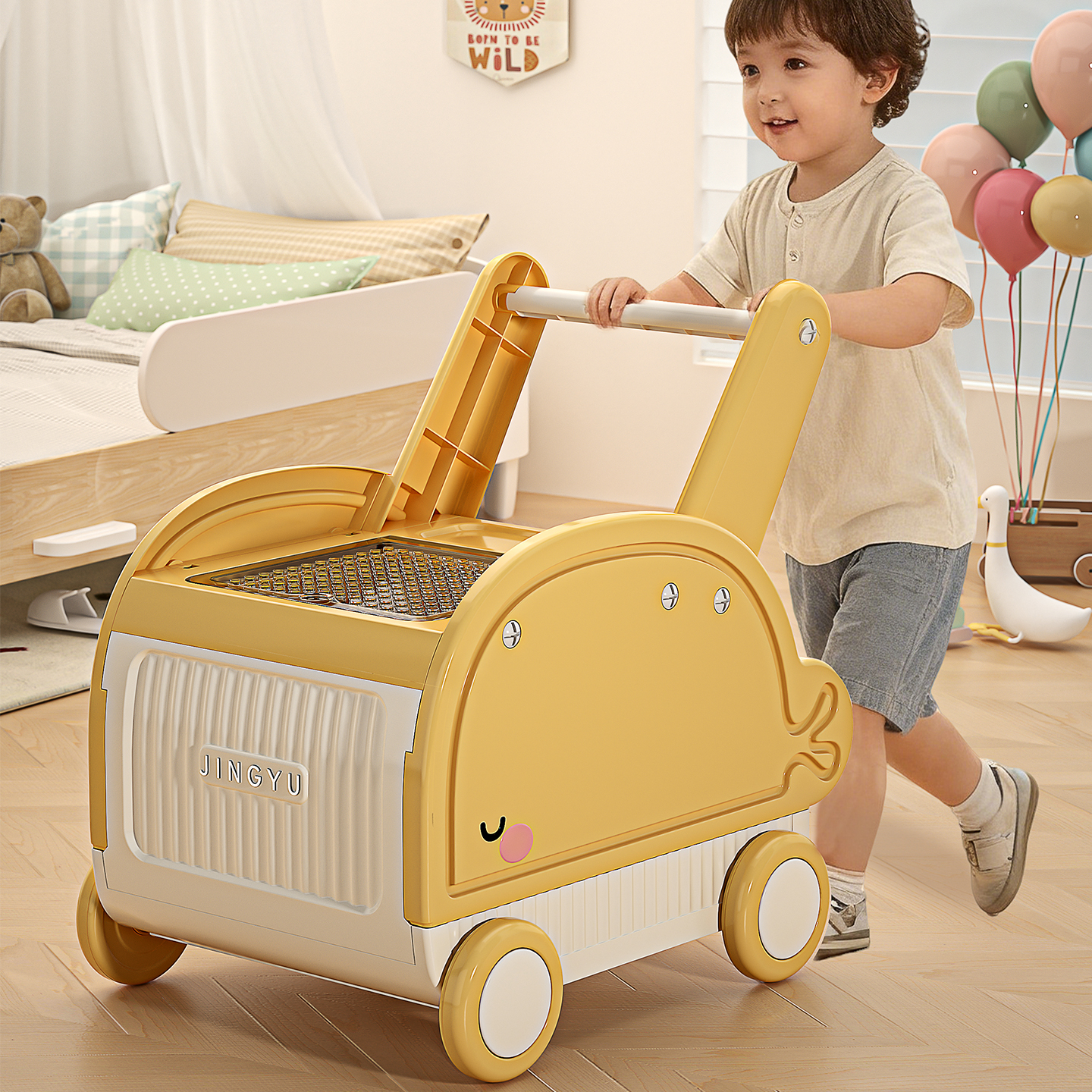 学步&收纳多功能学步收纳小推车