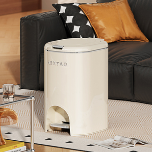垃圾桶2025新款 家用碳钢轻奢大容量可手按脚踏双开客厅卧室废纸篓