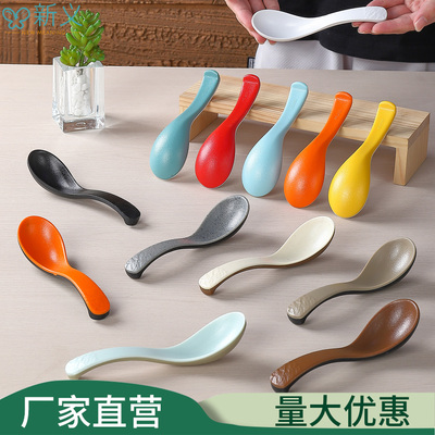 密胺石纹勺子商用加厚食品级拉面麻辣烫汤勺酒店餐厅创意长柄勺子