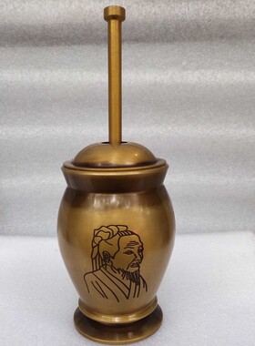 仿古做旧纯铜加厚捣药罐 捣碎捣蒜泥器 家用房用铜捣药罐