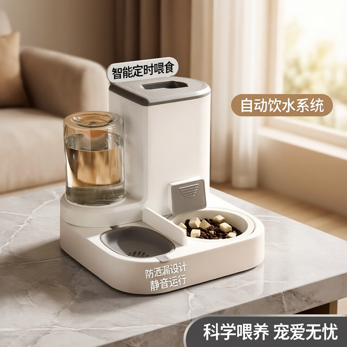 自动猫狗碗二合一饮水喂食器
