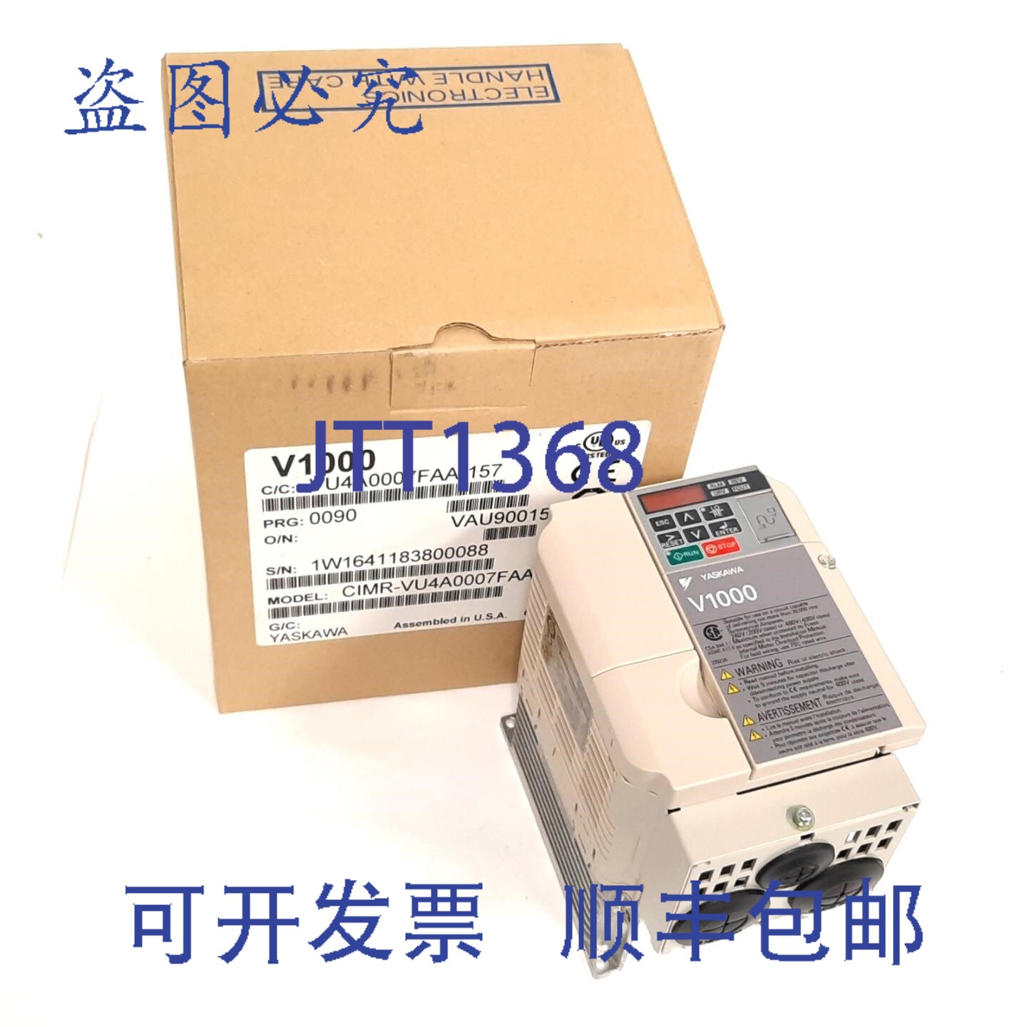 原装供应安川CIMR-VU4A0007FAA变频器，三相，380-480VAC，3马力