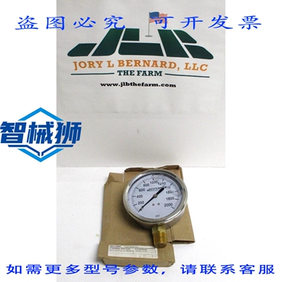原装供应 REOTEMP 压力表 PG40C2A2P31-GP 0-2000 PSI 1/2 MNPT