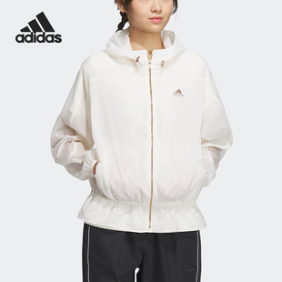 夏新款 连帽轻薄女子运动夹克外套HY2825 阿迪达斯正品 Adidas