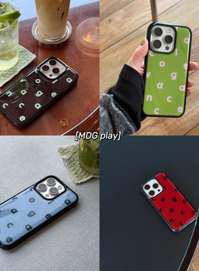 苹果韩国ins风小众设计感创意可爱字母手机壳iphone16promax/15pro/13/14/12全包滴胶黑边手机壳保护套