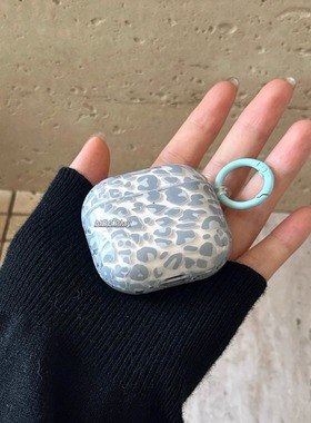 韩系ins高级感小众简约灰色豹纹适用airpods耳机套无线蓝牙耳机airpods1/2代软壳新款pro3保护套