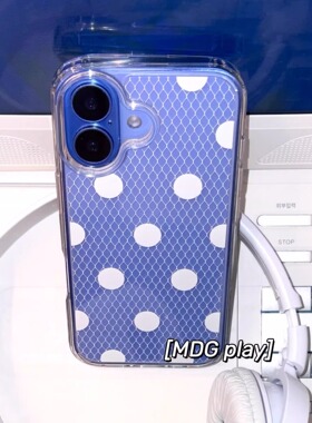 韩系ins网状印花透明白色波点黑色波点适用iphone16promax新款苹果15手机壳少女心13苹果手机壳