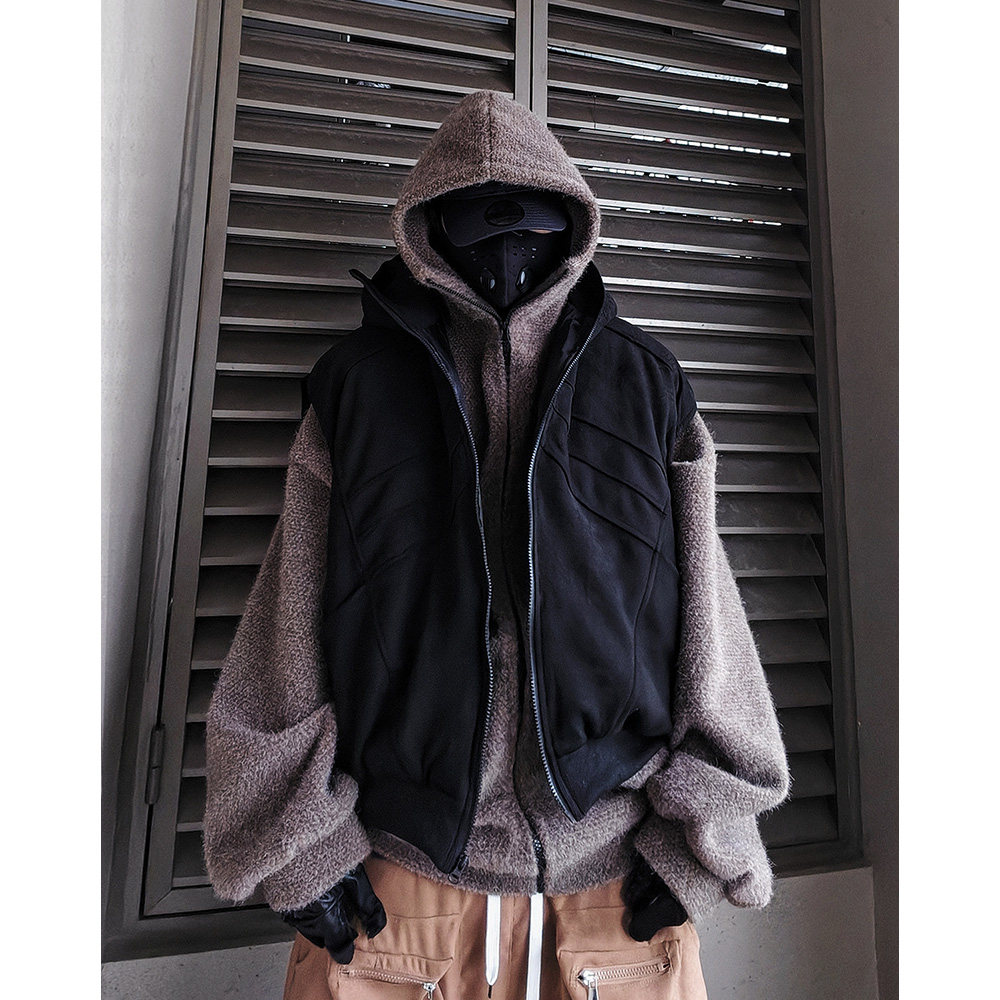 UUCSCC日系复古宽松两件套卫衣嘻哈潮牌保暖白鸭绒羽绒马甲外套男,男装,羽绒马甲,淘宝优惠券,粉丝福利购,淘宝优惠卷