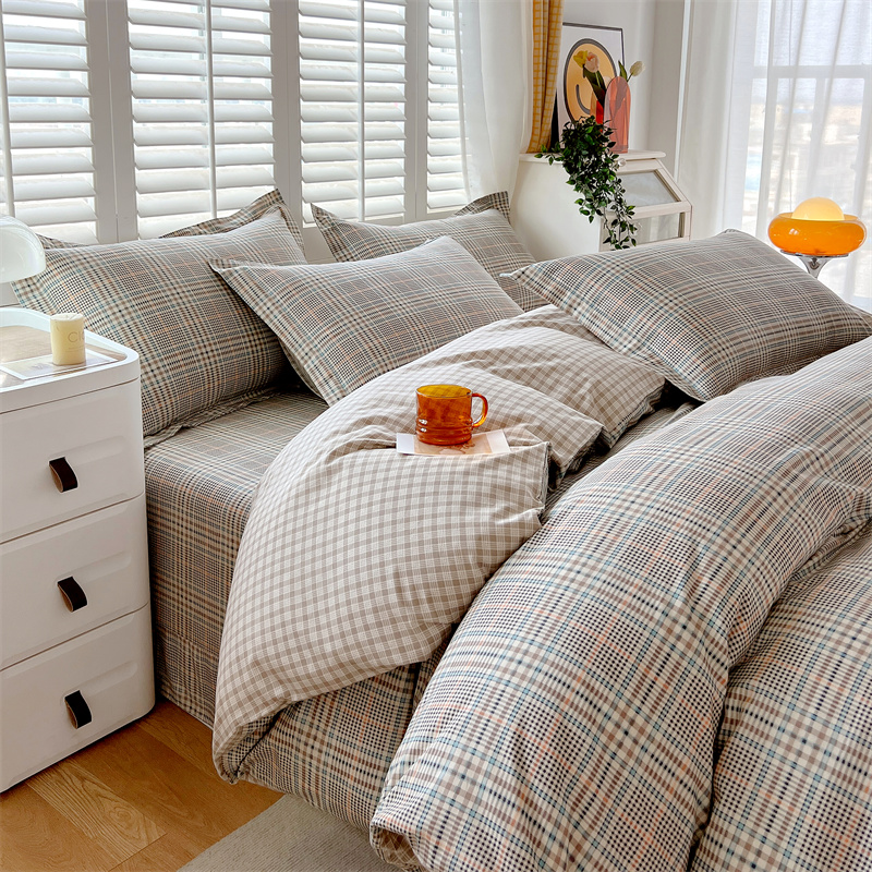 北欧男士纯棉四件套全棉简约三件套学生宿舍床笠男生被套床上用品