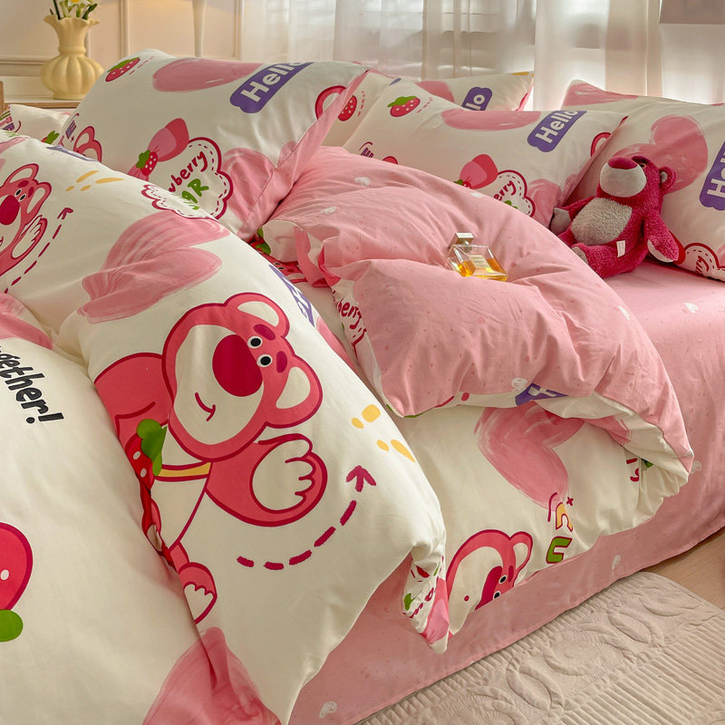 纯棉床上四件套全棉100可爱儿童床品宿舍三件套被套床单被罩床笠4,床上用品,床品套件/四件套/多件套,淘宝优惠券,粉丝福利购,淘宝优惠卷