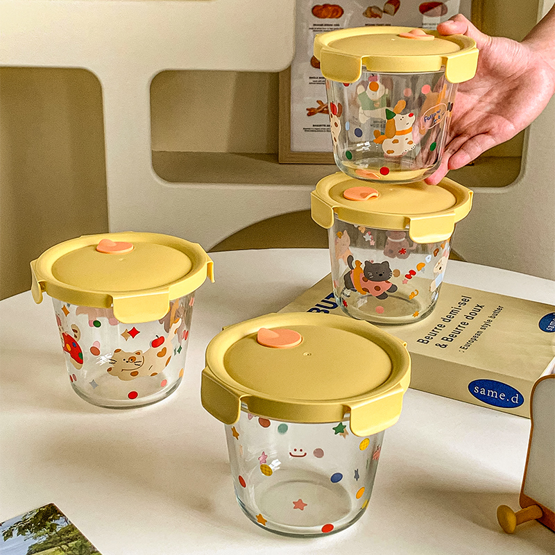 MIXIM玻璃保鲜盒上班族汤碗外带餐盒微波炉加热便当盒保鲜汤盒