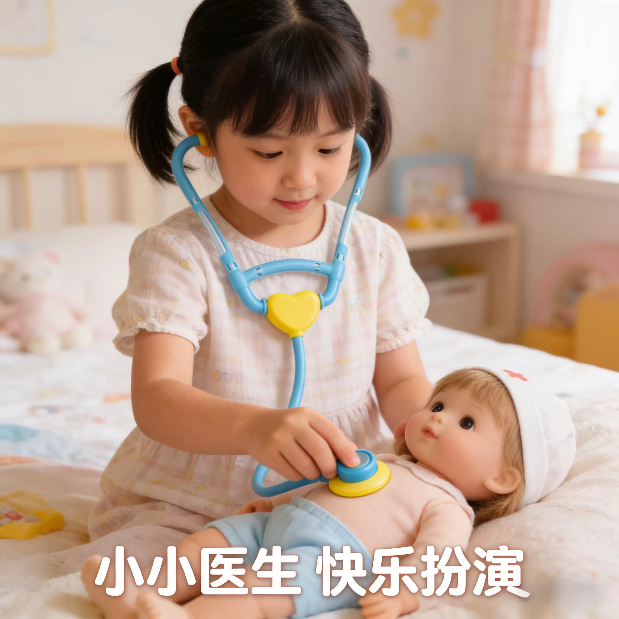 儿童玩具女孩3到6岁益智听诊器男女小孩扮医生单个听筒幼儿园过家