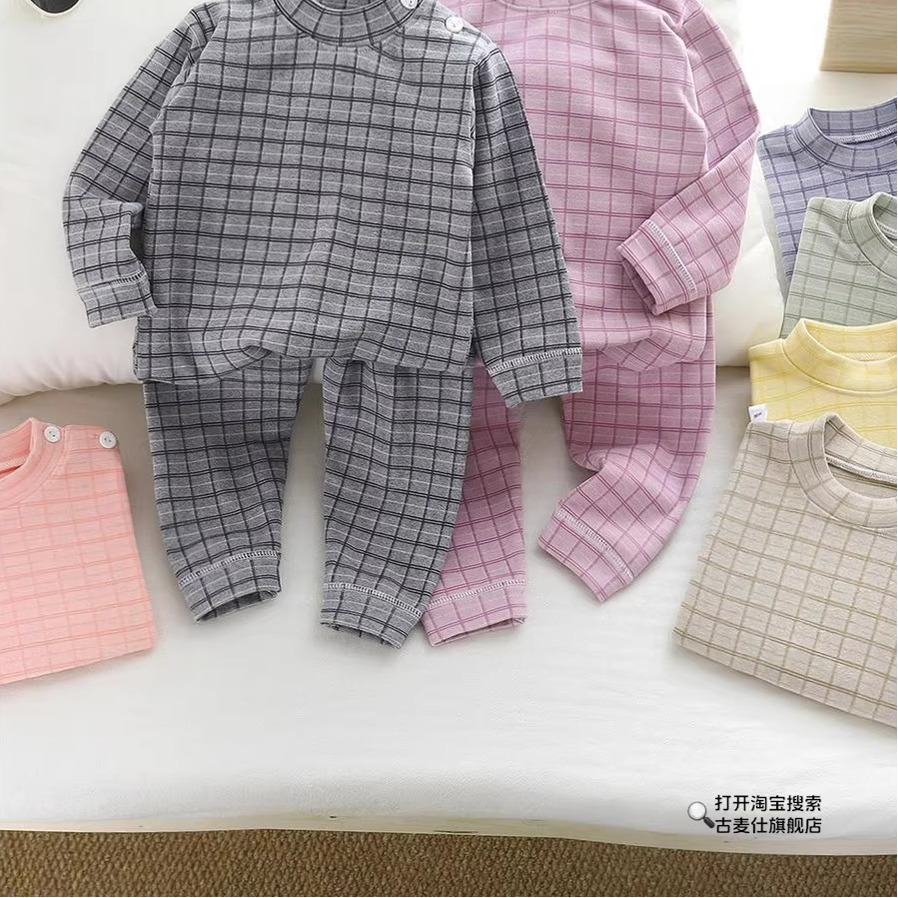 25新款儿童德绒家居服套装男童女童秋冬保暖内衣中大童打底睡衣秋