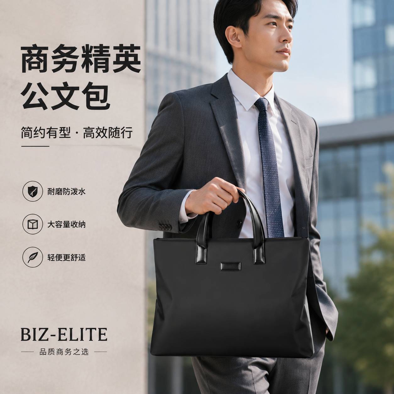 男士上班手提公文包大容量男女通勤手提袋a4文件商务笔记本电脑包
