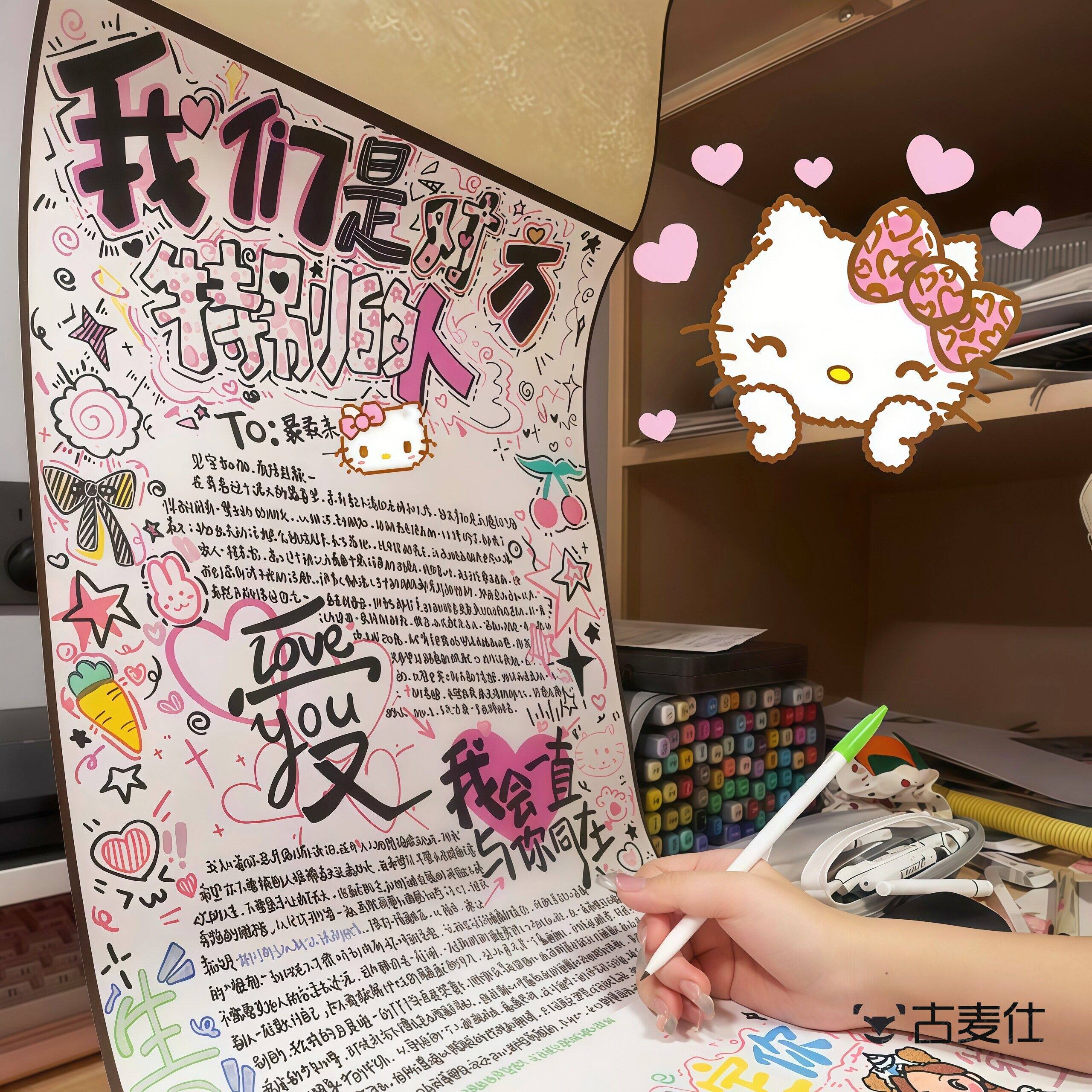 超长卷轴手写信手工自制diy创意表白情书520情人节礼物送男女朋友