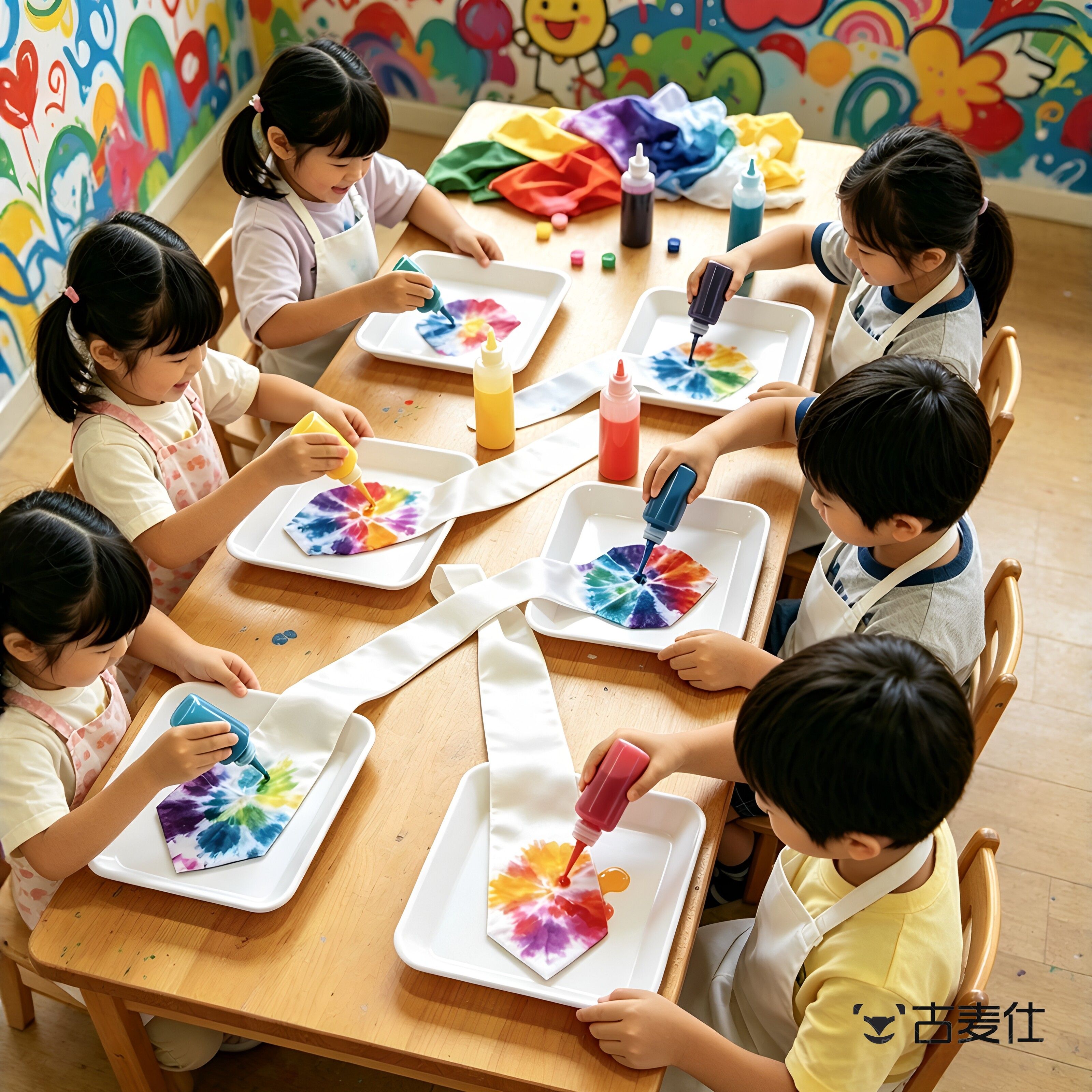 父亲节礼物扎染领带幼儿园活动创意手工diy材料包颜料送爸爸实用
