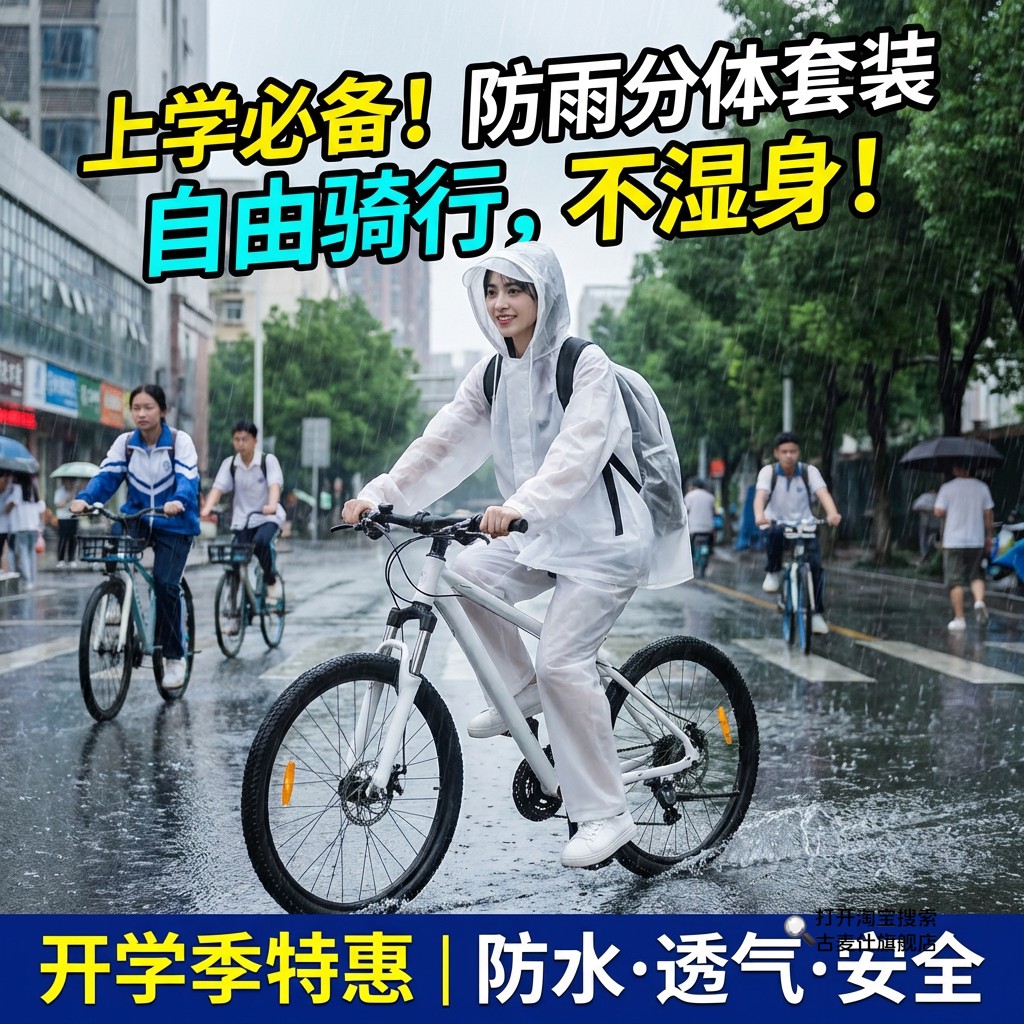 雨衣学生上学专用男女长款全身防暴雨加厚便携雨披自行车骑行雨衣