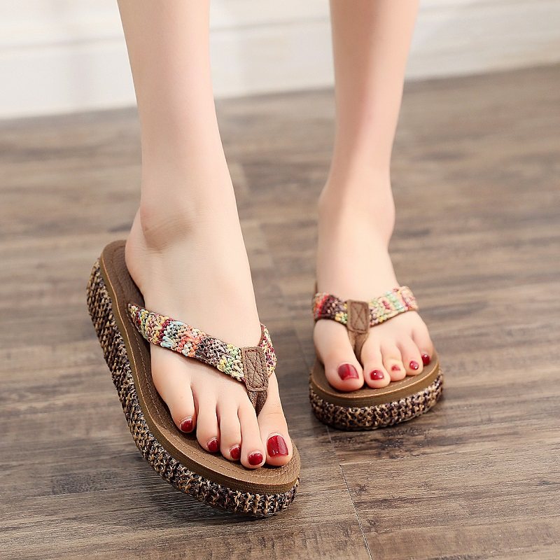 2025新款海边沙滩拖鞋女夏时尚外穿防滑厚底人字拖坡跟夹脚凉拖鞋,女鞋,人字拖,淘宝优惠券,粉丝福利购,淘宝优惠卷