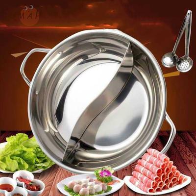 taobao agent 加 Shabuki hot pot pot thickened stainless steel electromagnetic cooker shabu -shabu -shabu shabu -pellet double -flavored pot clear soup pot