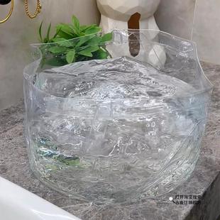 透明洗脸盆洗衣服洗水果洗菜盆储水桶 旅行好物 折叠水盆便携式